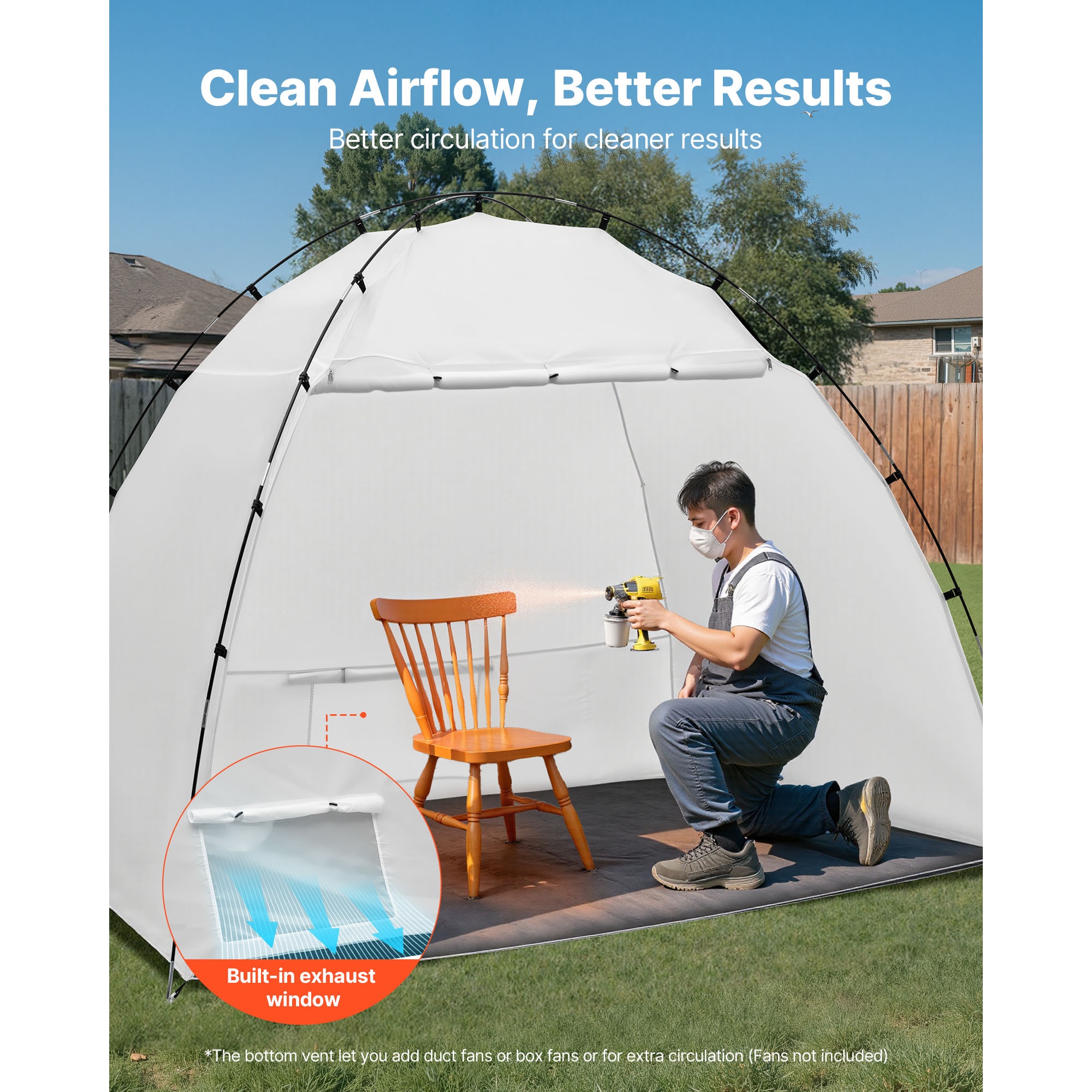 Portable Paint Booth Tent With Mesh Screen For Spray Painting_voghion.com